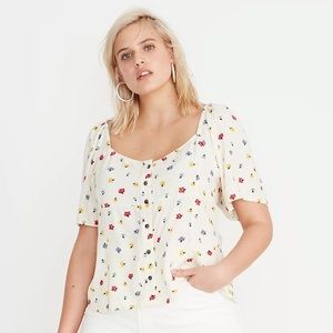 NWT Madewell Seamed Button-Down Shirt in Confetti Floral 2X